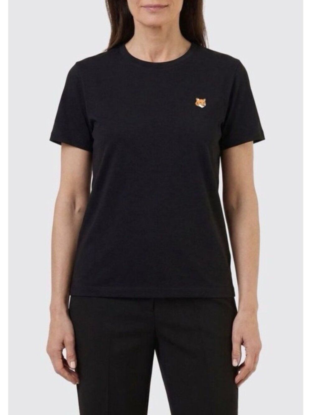Maison Kitsune Authentic Black Fox Head Short Sleeve Crew Neck T Shirt Medium - Picture 1 of 12